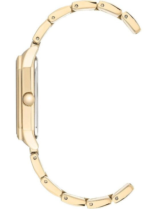 Anne Klein Women\'s Gold And Black Analog Roman Numeral Octagonal Bracelet Watch main image 6